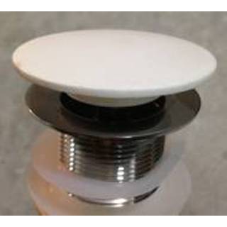 👉 Wit Blinq Solid wastafelplug afsluitbaar met een bol oppervlak mat