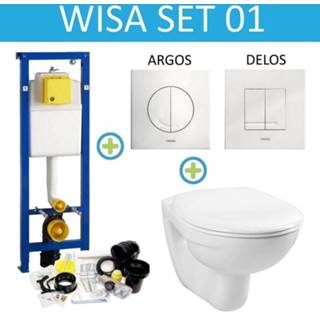 Toiletset toilet Wisa XS set01 Boss & Wessing Basic Smart met Argos of Delos drukplaat 8719304134602