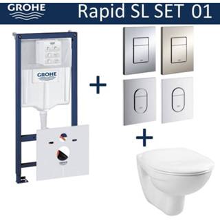 👉 Toiletset sl toilet Grohe Rapid set01 Basic Smart met Arena of Skate drukplaat 8719304245377