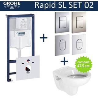 👉 Toiletset sl toilet Grohe Rapid set02 B&W Compact met Arena of Skate drukplaat 8719304245421