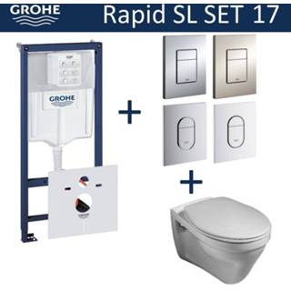 👉 Toiletset sl toilet Grohe Rapid set17 Gustavsberg Saval Vlakspoel met Arena of Skate drukplaat 8719304245544