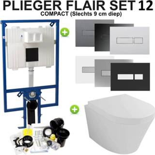 👉 Toiletset toilet Plieger Flair Compact set12 Wiesbaden Vesta met drukplaat 8719304247197