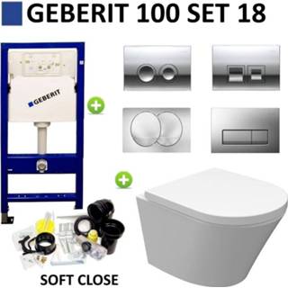 👉 Drukplaat toilet Geberit UP100 set18 Wiesbaden Vesta Junior Rimless 47 cm met Delta 8719304247777