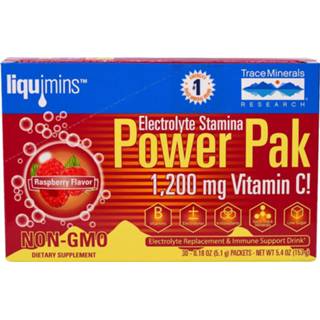 👉 Mineraal Liquimins, Power Pak, Electrolyte Stamina, Raspberry (30 Packets, 5.1 g Each) - Trace Minerals Research