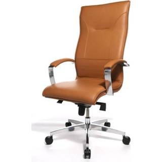 👉 Bureaustoel bruin leder kantoorstoelen licht Directie Lean On 5 - Lichtbruin