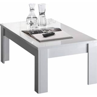 👉 Salontafel wit spaanplaat tafels glans Esso 122 cm - Hoogglans