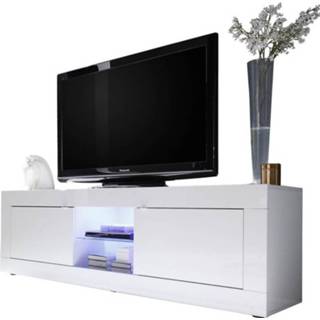 👉 Wit glas Tv Meubels meubel Tonic 181 cm - Hoogglans