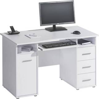 👉 Computerbureau wit spaanplaat kantoortafels Computer Bureau Azer -