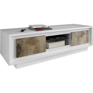 👉 Wit eiken hout Tv Meubels meubel SKY 156 cm breed - met