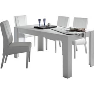 👉 Eettafel wit spaanplaat eetkamertafels SKY 137 cm breed -