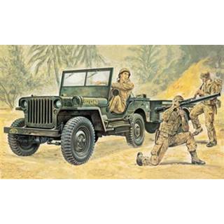 👉 Italeri 1/35 Willys MB Jeep With Trailer 8001283803144