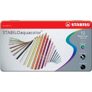 👉 STABILOaquacolor kleurpotlood, metalen doos van 12 stuks in geassorteerde kleuren