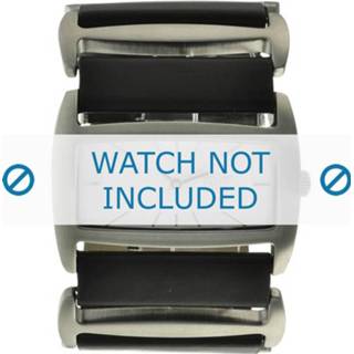 Davis horlogeband leder zwart 0751 Horlogeband zwart leder Davis 0751 36mm