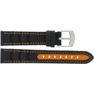 👉 Horlogeband zwart oranje rubber Camel Active 18mm + stiksel