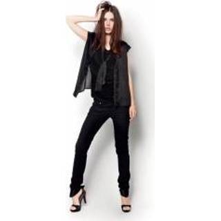 Amy Gee Blouse - met strik en korte mouw vrouwen l|xs|s zwart blouses AS3334/T6261/BLACK Blous vrouwen l|xs|s zwart blouses Blouse Amy Gee - met strik en korte mouw
