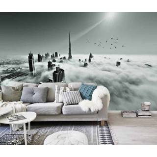 👉 Fotobehang Vlies Skyline Dubai in de mist