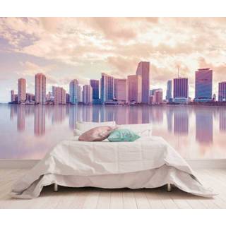 👉 Fotobehang pastel Vlies Skyline Miami in