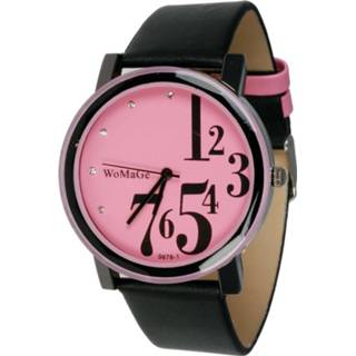 Horloge roze zwart vrouwen Womage Fashion