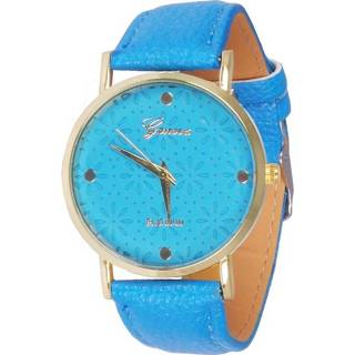 Horloge blauw vrouwen Geneva Platinum Fashion Floral Light Blue