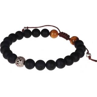 👉 Armband One Size vrouwen zwart Memphis Agaat Tibetaanse kraal