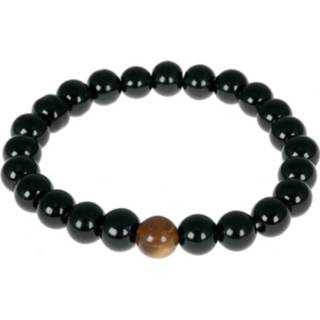 👉 Kralenarmband One Size vrouwen bruin Memphis kralen armband Black Onyx Natural Stone