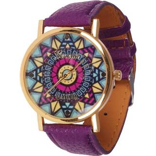 Horloge purper vrouwen goud Geneva fashion Ibiza Purple