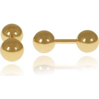 👉 LGT Jewels Stud oorbellen Dubbele Bol Goud 4mm