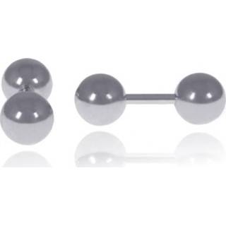 👉 LGT Jewels Stud oorbellen Dubbele Bol Zilver 4mm