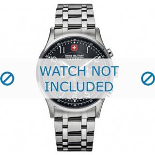 👉 Swiss Military Hanowa horlogeband 06-5187.04.007 Staal Zilver 22mm
