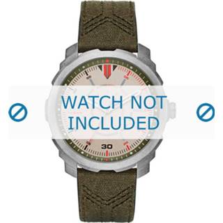 👉 Diesel horlogeband DZ1735 Canvas Groen 22mm + groen stiksel