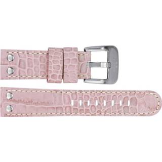 👉 Horlogeband roze wit leder TW Steel TWB30 21mm + stiksel