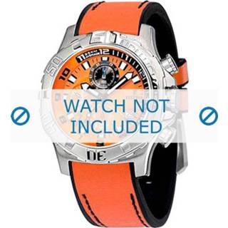 👉 Horlogeband oranje zwart leder Festina F16183-7 19mm + stiksel