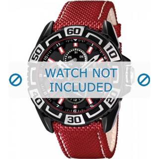 👉 Horlogeband rood wit leder Festina F16584-2 24mm + stiksel