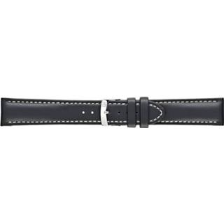 👉 Horlogeband zwart wit leder glad Morellato Castagno U3687934019CR22 / PMU019CASTAG22 22mm + stiksel