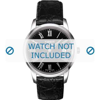 👉 Tissot horlogeband T033.410 Classic Dream - T600027535 / T033.410.160.5301 Croco leder Zwart 19mm