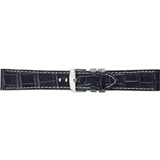 👉 Horlogeband zwart wit croco leder Morellato Plain X4733480019CR22 / PMX019PLAIN22 22mm + stiksel