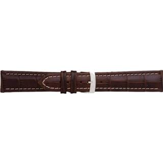 👉 Horlogeband bruin wit croco leder donkerbruin Morellato Plus U3252480032CR22 / PMU032PLUS22 22mm + stiksel