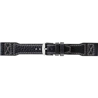 👉 Horlogeband zwart wit leder glad Morellato Yoga X4615278019CR22 / PMX019YOGA22 22mm + stiksel