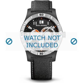 👉 Horlogeband oranje zwart grijs canvas Hugo Boss Orange 1512536 / 659302249 2249 HB.110.1.29.2252 22mm + stiksel