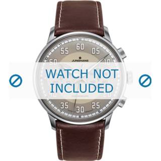 👉 Junghans horlogeband 027/3684.00 Leder Donkerbruin 21mm + wit stiksel