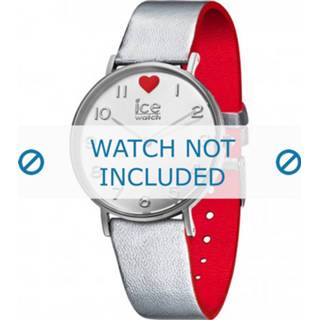 👉 Watch leder zilver Ice horlogeband 013375 18mm