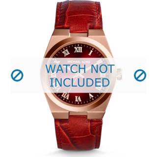 👉 Michael Kors horlogeband MK2357 Croco leder Rood + rood stiksel
