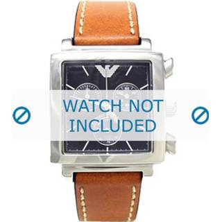 👉 Armani horlogeband AR5324 Leder Cognac + wit stiksel