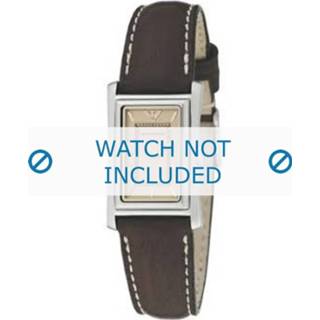 👉 Horlogeband bruin wit leder leather Armani AR-0153 16mm + stiksel 8719217057432