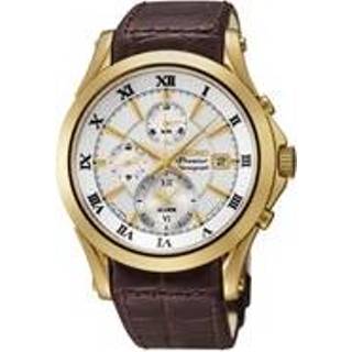 👉 Horlogeband bruin leder leather Seiko 7T62-0JW0 / SNAF22P1 21mm + stiksel 8719217017030