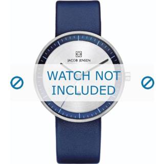 👉 Horlogeband blauw leder leather Jacob Jensen Strata 282 16mm 8719217081000