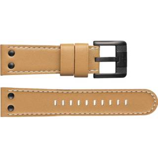 👉 Horlogeband bruin wit kunststof plastic TW Steel TWB65 / 22mm + stiksel 8719217066922