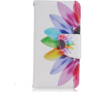 👉 Kleurrijke bloem iPhone SE, 5 en 5S portemonnee hoesje 8701077814751