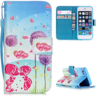 👉 Portemonnee Paardenbloemen Wallet case voor iPhone SE, 5, 5S 8701077812726
