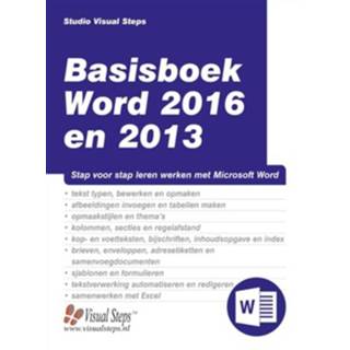 👉 Boek Studio Visual Steps Basisboek Word 2016 en 2013 - (9059057627) 9789059057623